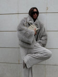Damen Luxus Kunstfelljacke R&B