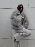 Damen Luxus Kunstfelljacke R&B