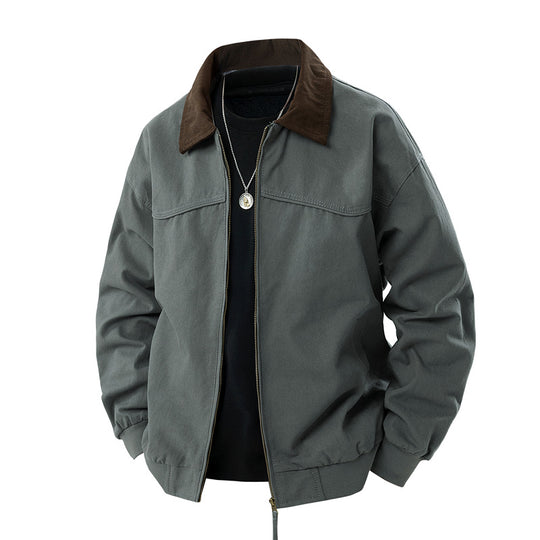 Herren leichte Utility-Jacke mit Stehkragen und praktischen Taschen R&B