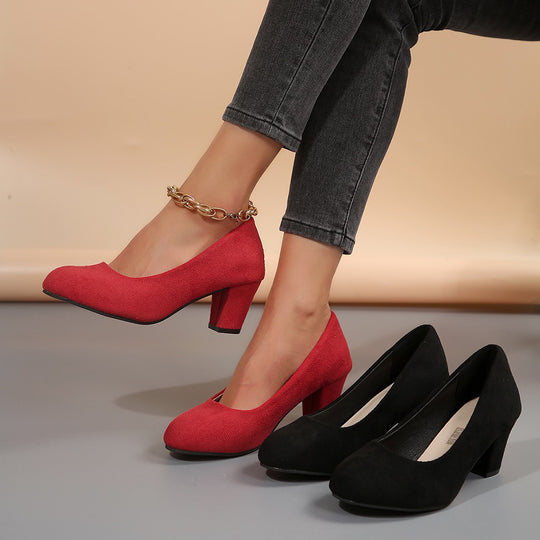 Damen elegante Pumps mit bequemem Blockabsatz R&B
