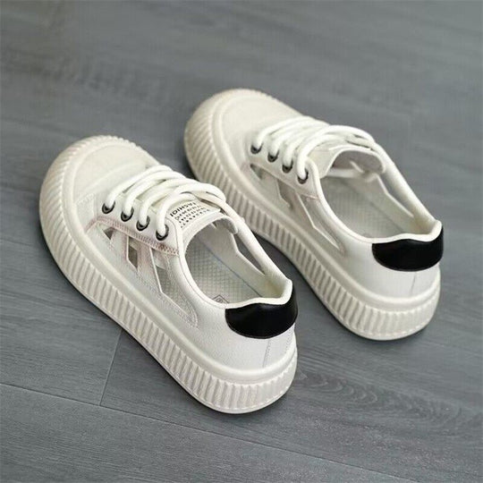 Damen Sneaker mit atmungsaktiver Oberflächenstruktur und rutschfester Gummisohle R&B