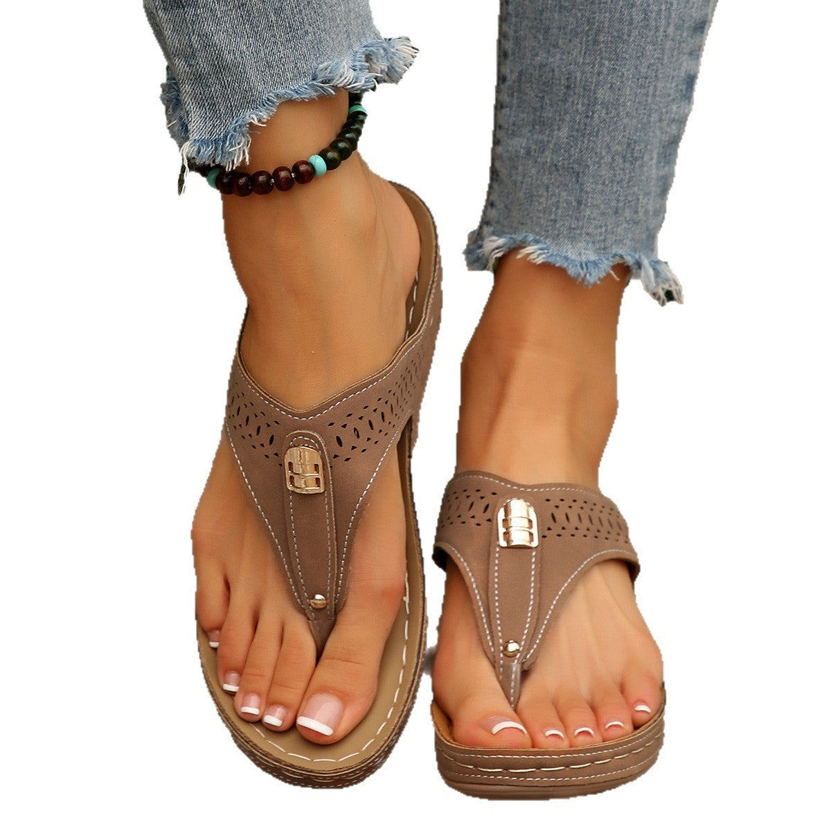 Damen Zehentrenner-Sandalen mit atmungsaktivem Obermaterial und ergonomischem Fußbett R&B