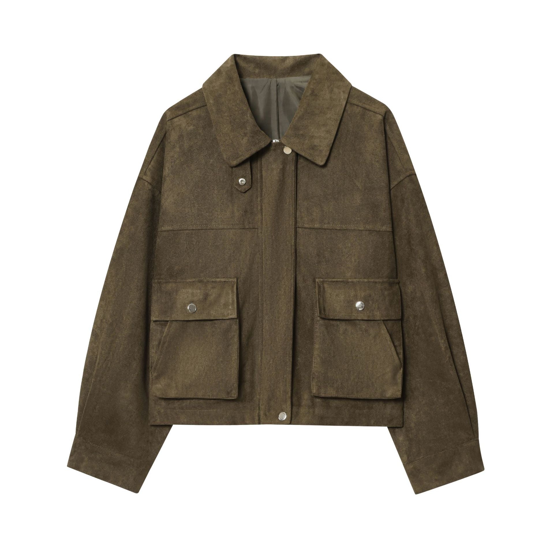 Damen kurz geschnittene Wildlederjacke R&B