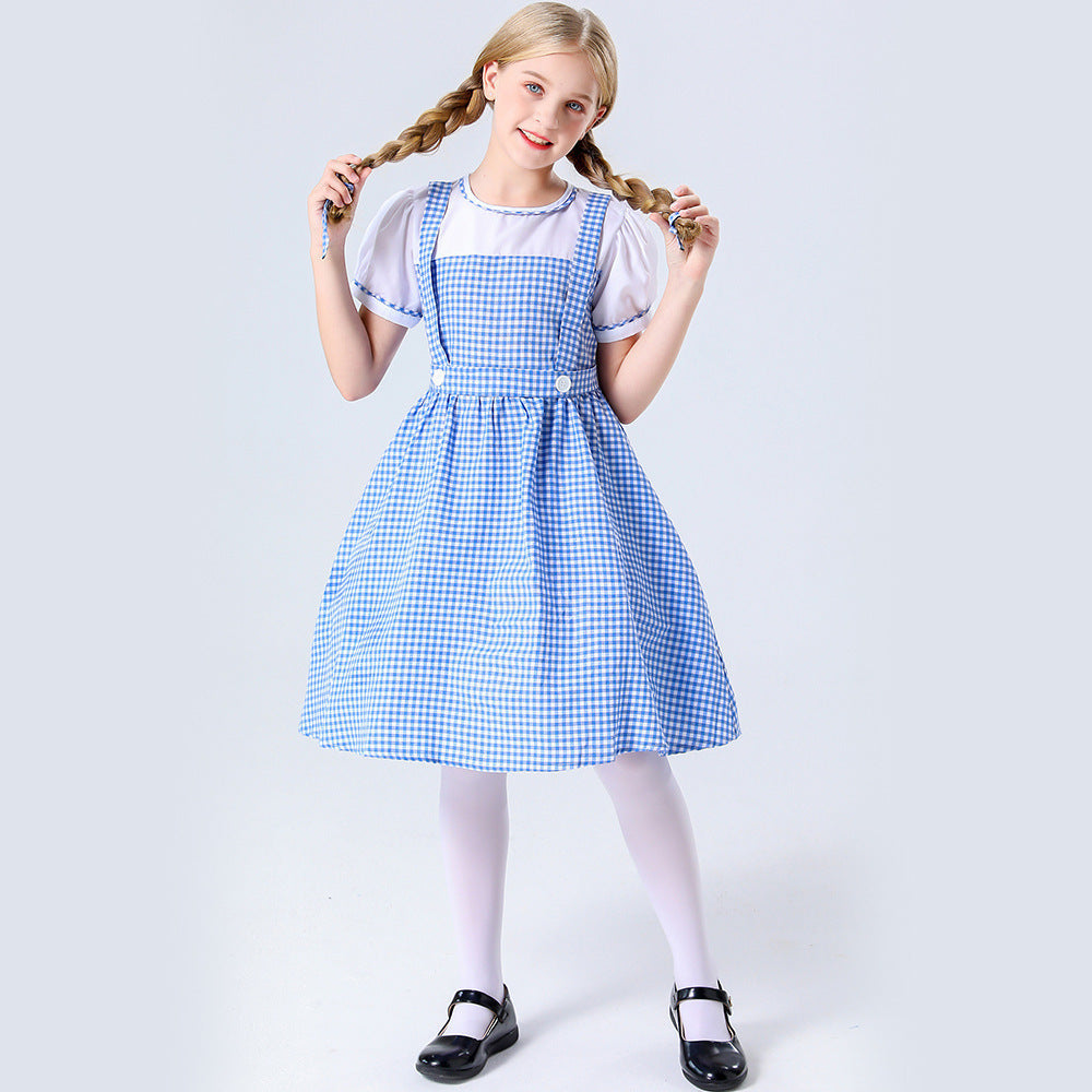 Damen Trachtenkleid mit romantischen Karomustern und schicken Knopfdetails R&B