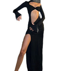 Damen Elegantes Cut-Out-Maxikleid mit asymmetrischem Design