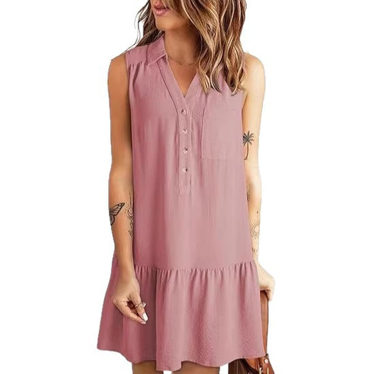 Damen Hemdblusenkleid mit geschmeidigem Fall und elegantem Rüschenabschluss R&B