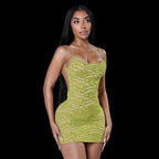 Damen Spitzen-Cocktailkleid mit enganliegendem Schnitt und Spaghettiträgern R&B