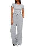 Damen Bequemes Lounge-Outfit mit elastischem Bund und weitem Schnitt R&B