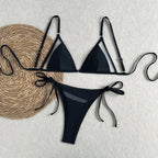 Damen Triangel-Bikini mit dekorativen Schnürungen R&B