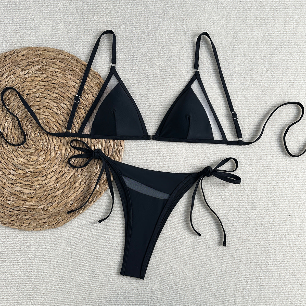 Damen Triangel-Bikini mit dekorativen Schnürungen R&B