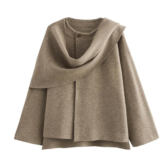 Damen modischer Umhangpullover aus weichem Material R&B