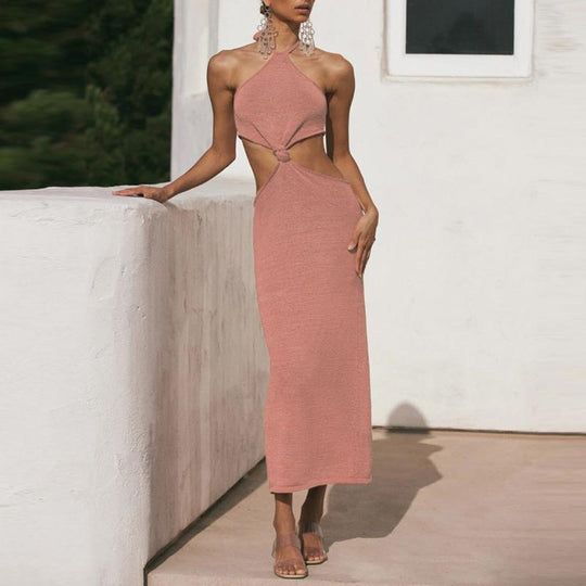 Damen Sexy Maxikleid mit Cut-Outs und stylischem Knoten R&B