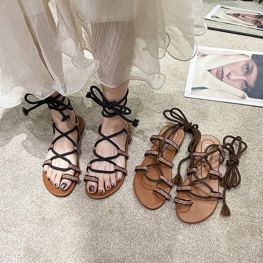 Damen Glamouröse Riemchen-Sandalen mit eleganten Strass-Details R&B