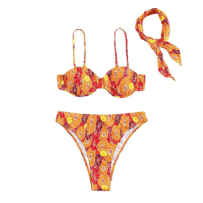 Damen Bikini mit floralem Design und schmeichelndem Schnitt