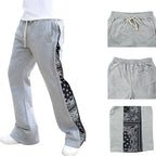 Herren Freizeit-Sporthose mit seitlichen Druckdetails und elastischem Bund R&B