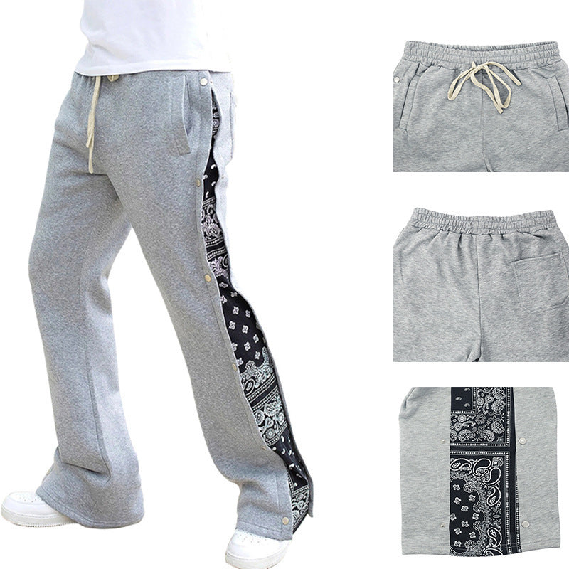 Herren Freizeit-Sporthose mit seitlichen Druckdetails und elastischem Bund R&B