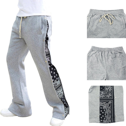 Herren Freizeit-Sporthose mit seitlichen Druckdetails und elastischem Bund R&B