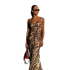 Damen Maxikleid mit tierischem Motiv und elegantem Schnitt R&B