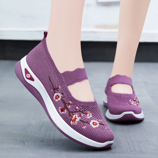 Damen Sportliche Strickschuhe mit floralem Design R&B