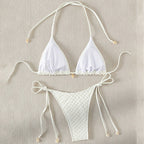 Damen Triangel-Bikini-Set mit verstellbaren Trägern und schönen Muschel-Details R&B