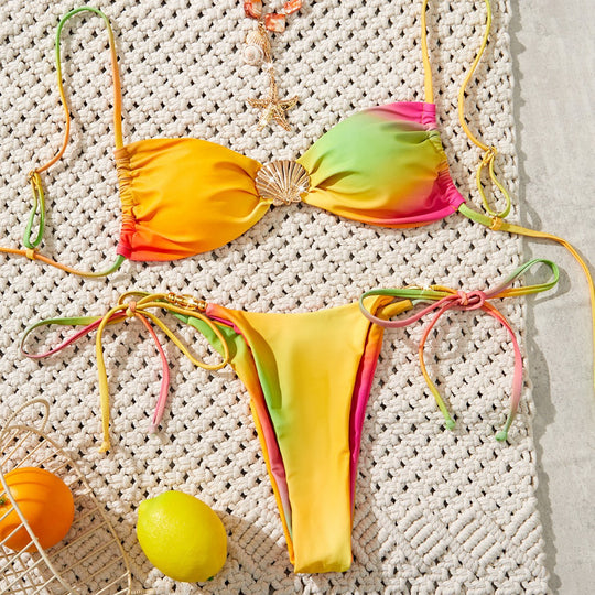 Damen Bikini-Set mit makellosem Raffung und trendigem Wickeldesign R&B