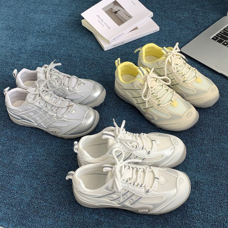 Damen Sportliche Sneakers mit atmungsaktivem Mesh-Obermaterial und dämpfender Sohle R&B