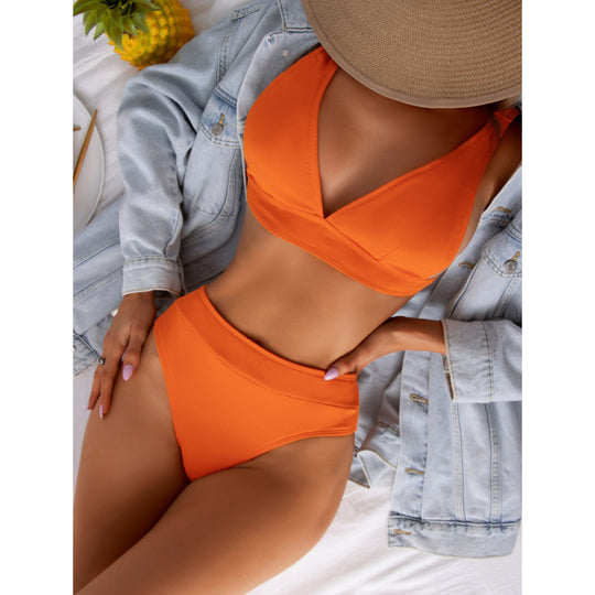 Damen Hoch geschnittener Bikini mit atmungsaktivem Oberteil und elastischem Bund R&B