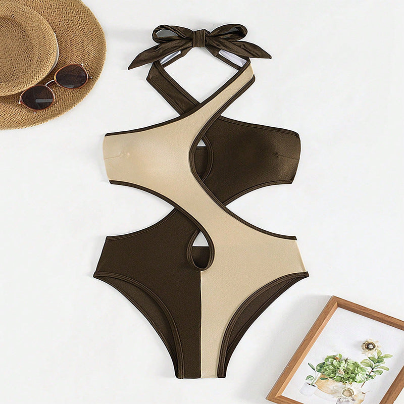 Damen Einteiler Badeanzug mit modischem Schnitt und raffinierten Cut-Outs R&B