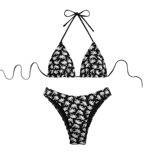 Damen Triangel-Bikini mit floralem Design und verstellbaren Bändern R&B