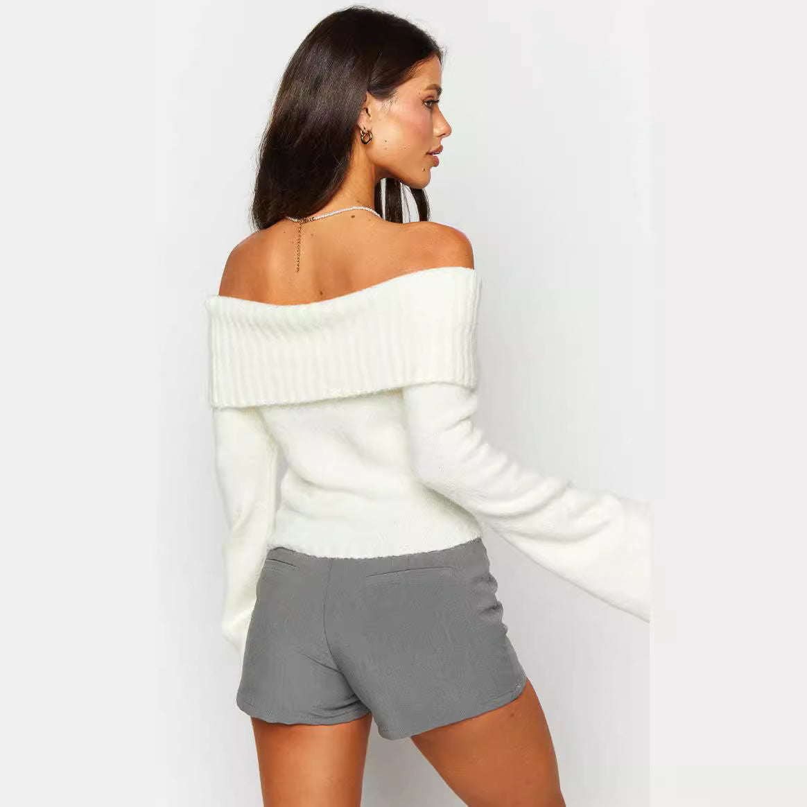 Damen Off-Shoulder Pullover R&B