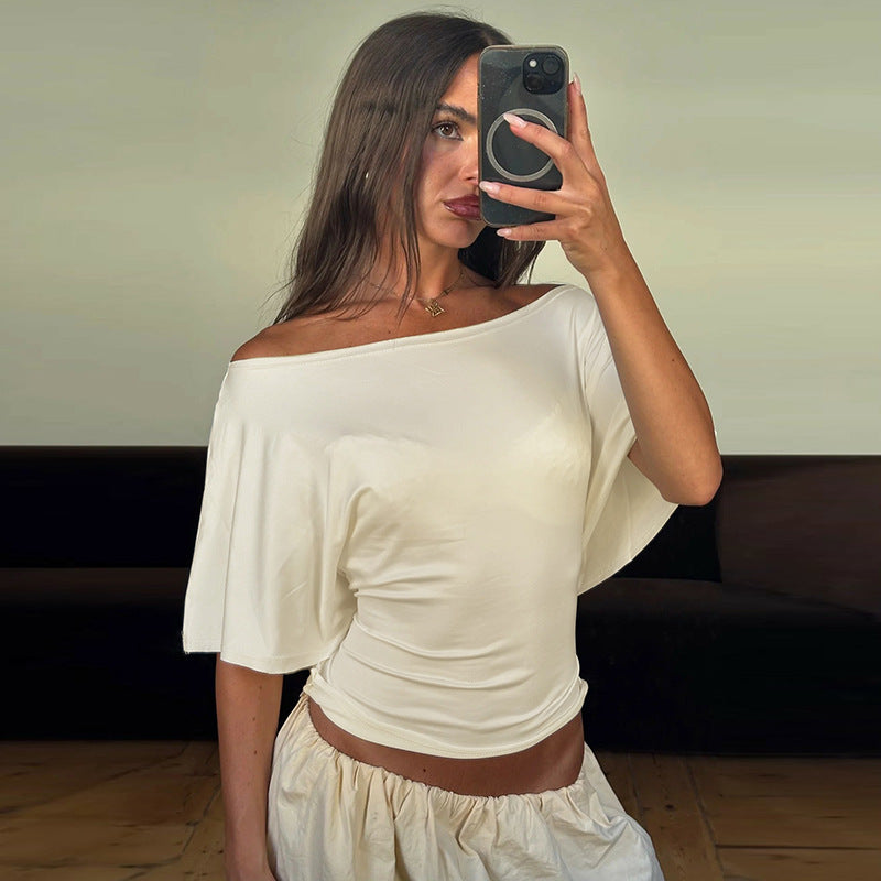 Damen Stilvolles Oberteil mit asymmetrischem Schnitt R&B
