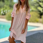 Damen Leichtes Hemdblusenkleid aus luftiger Baumwolle mit Knopfdetails R&B