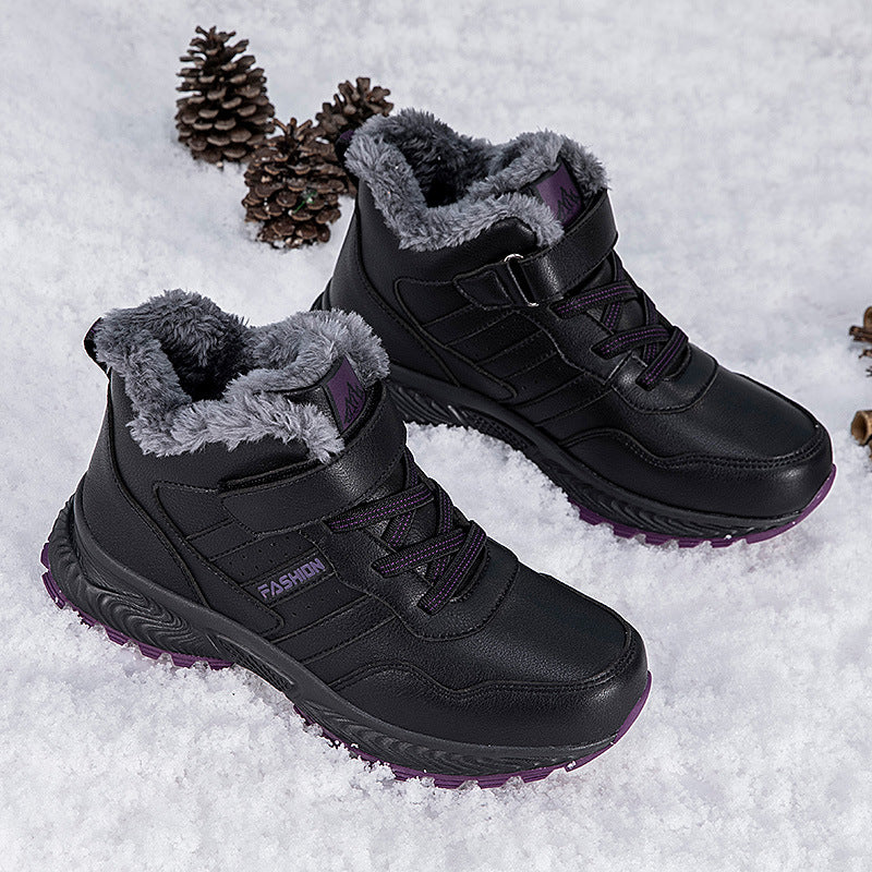 Damen Warmgefütterte Winterstiefel mit rutschfester Sohle und Klettverschluss R&B