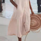 Damen Sommerliches Leinenkleid R&B