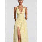Damen Maxikleid mit raffiniertem Wickeldesign und elegantem Taillenbund R&B