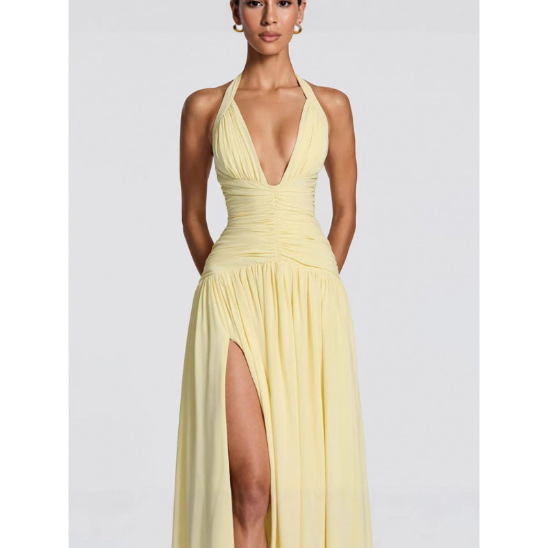 Damen Maxikleid mit raffiniertem Wickeldesign und elegantem Taillenbund R&B
