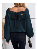 Damen Pullover mit eleganter Schleifen-Ausschnittgestaltung R&B
