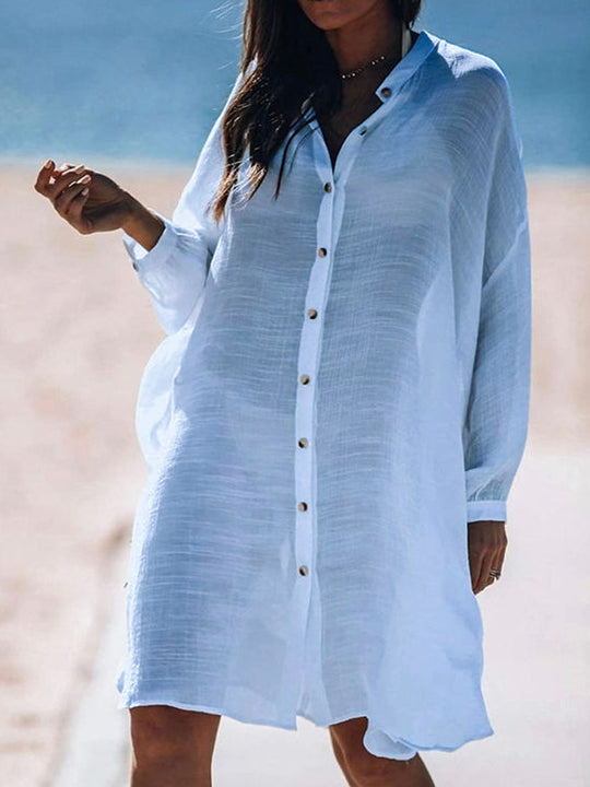 Damen Leichtes und luftiges Hemdkleid mit Knopfdetails R&B