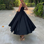 Damen Elegantes Ballkleid mit Einem Taillierten Oberteil und Weichem, Schwingendem Rock R&B