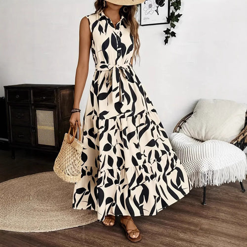 Damen Hemdkleid mit Bindeband und voluminösem Rock R&B