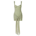 Damen Elegantes Kleid mit Spitzenverzierungen und Raffungsdetails R&B