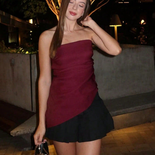Damen asymmetrisches Kleid mit raffinierten Drapierungen R&B
