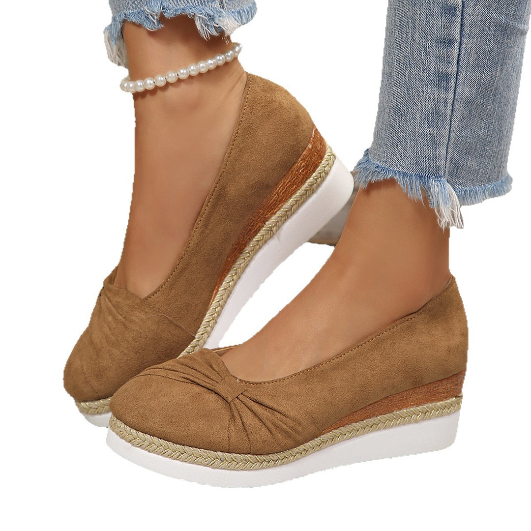 Damen Wedge-Pantoletten mit dekorativem Knoten R&B