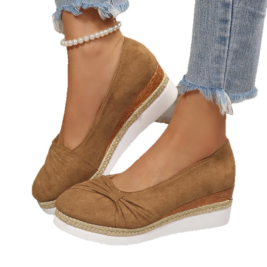 Damen Wedge-Pantoletten mit dekorativem Knoten R&B