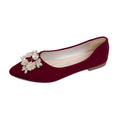 Damen elegante Ballerinas mit funkelnder Blütenapplikation
