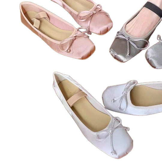 Damen Ballerina-Schuhe mit glamourösem Schleifendetail und flexiblem Riemendesign R&B