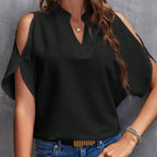 Damen Bluse mit offenen Schultern und stylishen Details
