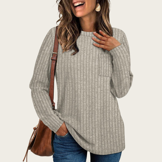 Damen lässiges Langarmshirt mit Streifen R&B