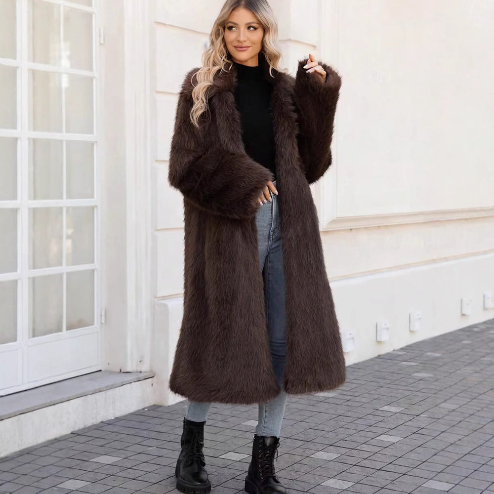 Damen Flauschiger Oversized-Mantel mit modernem Schnitt R&B
