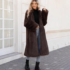 Damen Flauschiger Oversized-Mantel mit modernem Schnitt R&B